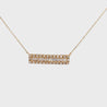 Diamond Bar Pendant Cable Chain Necklace 14K Yellow Gold 0.75 Carats