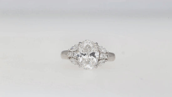 GIA Certified 4 Carat TW Oval Lab Grown Diamond Platinum Engagement Ring