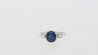 GIA Cert. 1.85 Carat Oval Blue Sapphire & Diamond 14K White Gold 3 Stone Ring